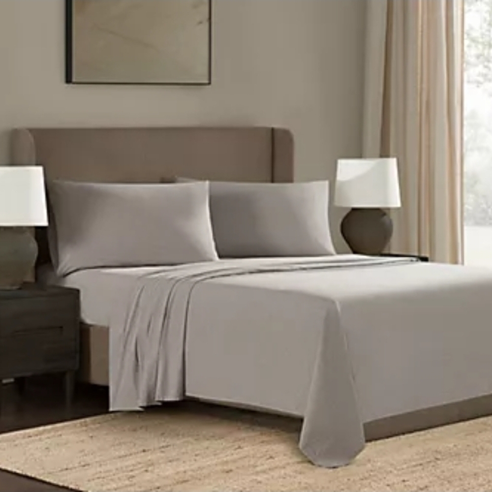 Frye Dusted Denim Extra Comfort Blend 4 Piece King Sheet Set Sage Green New